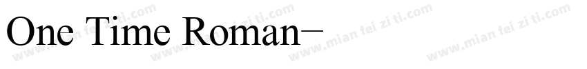 One Time Roman字体转换